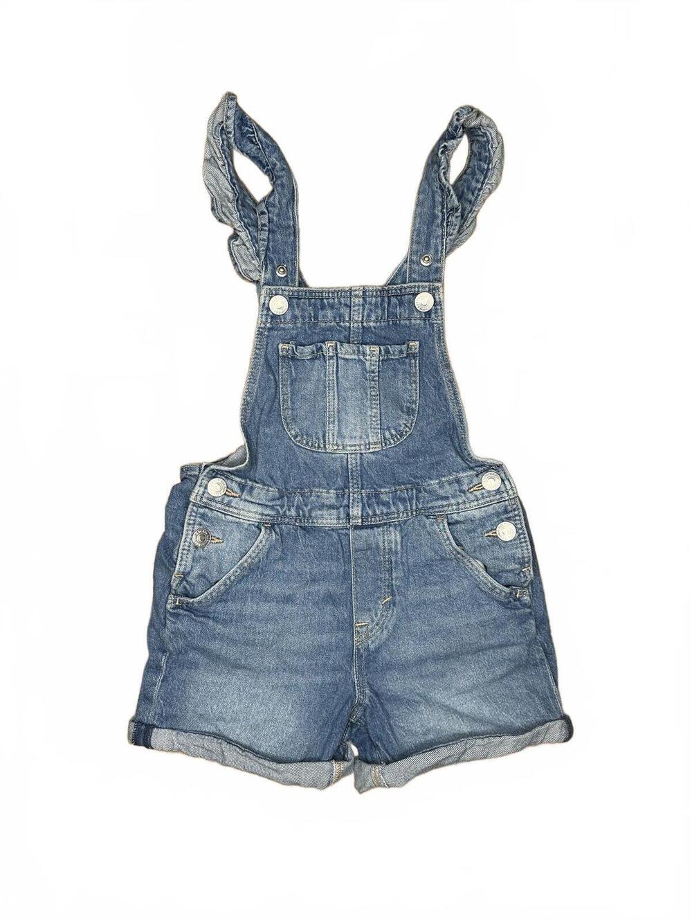 H&M &DENIM Kids Denim Short Overalls Size 5-6Y